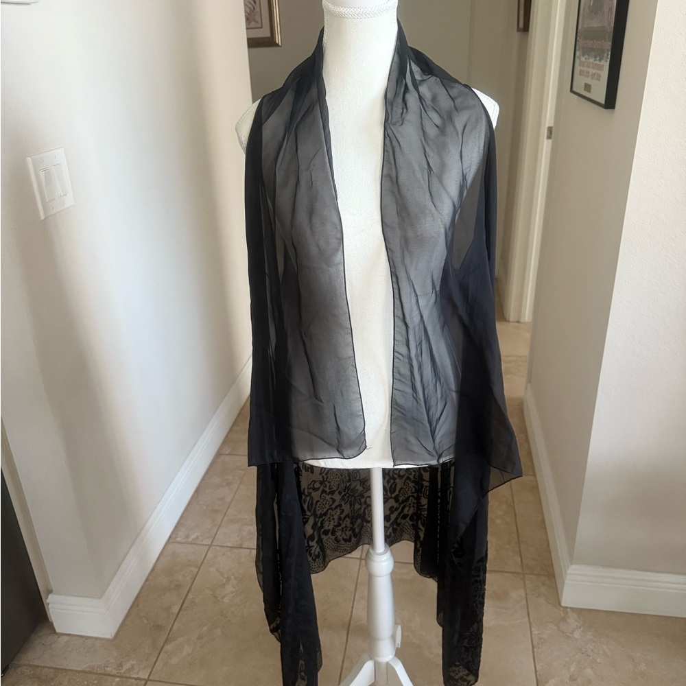 Elegant New (w/o tags) Black Sheer Scarf/wrap/vest